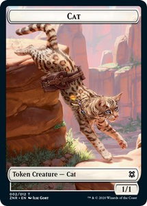 Cat // Construct Double-Sided Token - Zendikar Rising (ZNR) #2 // 10 - Token Magic: The Gathering Trading Card