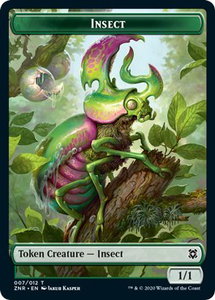 Insect // Kor Warrior Double-Sided Token - Zendikar Rising (ZNR) #7 // 4 - Token Magic: The Gathering Trading Card