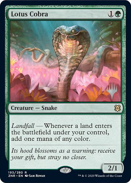 Lotus Cobra trading card from Promo Pack: Zendikar Rising Lotus Cobra - Promo Pack: Zendikar Rising Magic: The Gathering trading card