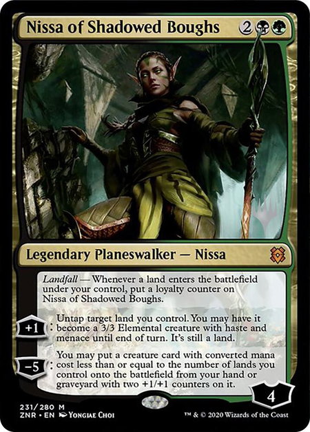 Nissa of Shadowed Boughs - Promo Pack: Zendikar Rising Magic: The Gathering trading card