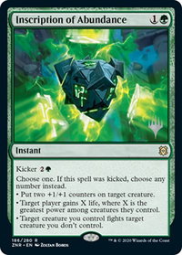 Inscription of Abundance - Promo Pack: Zendikar Rising (PPZNR) #186p - Rare Magic: The Gathering Trading Card