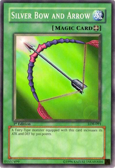 Silver Bow and Arrow - The Legend of Blue Eyes White Dragon YuGiOh trading card