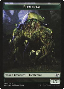 Elemental (008) // Elemental (010) Double-Sided Token - Commander: Zendikar Rising (ZNC) #8 // 10 - Token Magic: The Gathering Trading Card