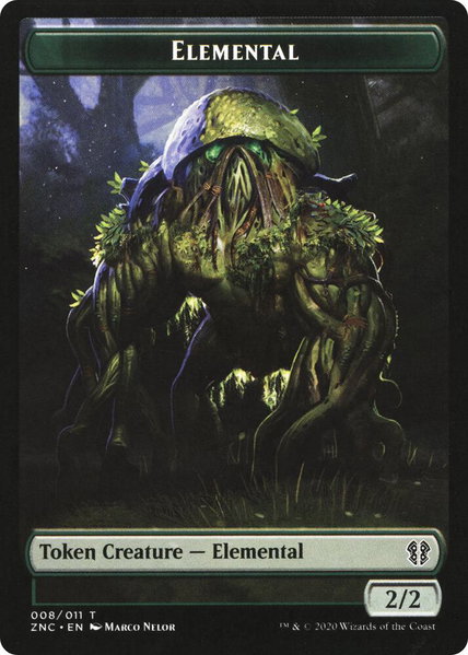 Elemental (008) // Elemental (010) Double-Sided Token - Commander: Zendikar Rising Magic: The Gathering trading card