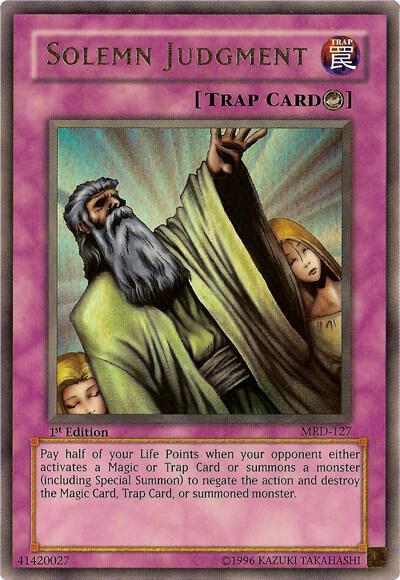 Solemn Judgment - Metal Raiders YuGiOh trading card