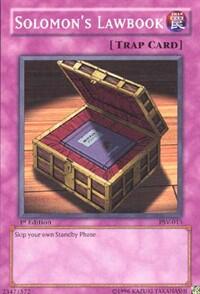 Solomon's Lawbook - Pharaoh's Servant (PSV) #PSV-013 - Common / Short Print YuGiOh Trading Card