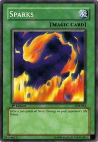 Sparks - The Legend of Blue Eyes White Dragon (LOB) #LOB-055 - Common / Short Print YuGiOh Trading Card