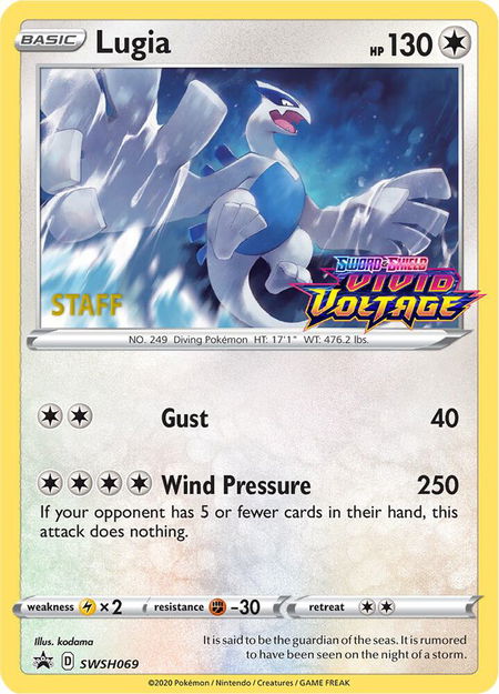 Lugia - SWSH069 (Prerelease) [Staff] - SWSH: Sword & Shield Promo Cards Pokémon trading card