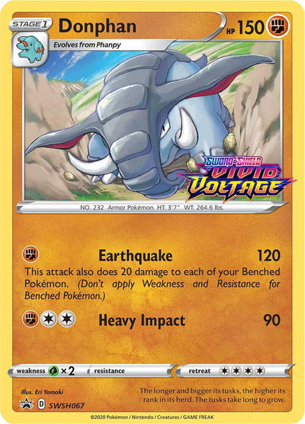 Donphan - SWSH067 (Prerelease) - SWSH: Sword & Shield Promo Cards Pokémon trading card