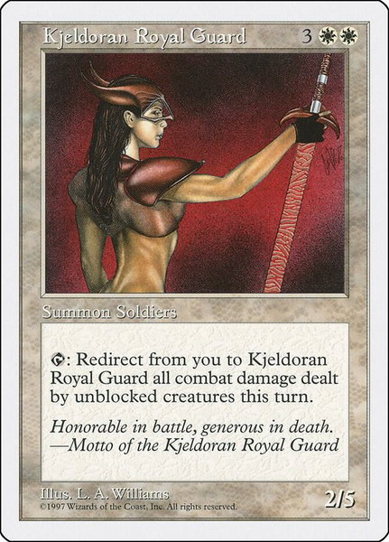Kjeldoran Royal Guard trading card from Fifth Edition Kjeldoran Royal Guard - Fifth Edition Magic: The Gathering trading card