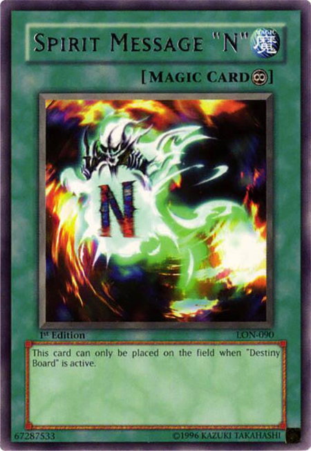 Spirit Message "N" - Labyrinth of Nightmare YuGiOh trading card