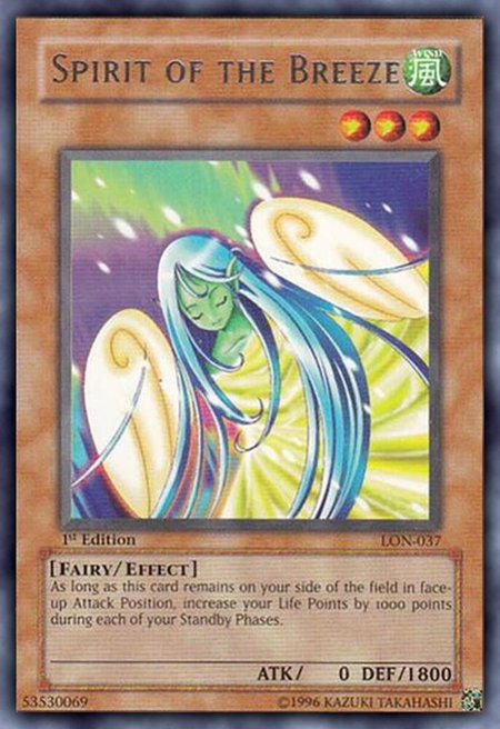 Spirit of the Breeze trading card from Labyrinth of Nightmare Spirit of the Breeze - Labyrinth of Nightmare YuGiOh trading card