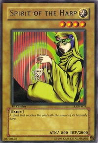 Spirit of the Harp - The Legend of Blue Eyes White Dragon (LOB) #LOB-078 - Rare YuGiOh Trading Card