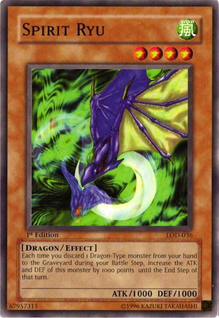 Spirit Ryu trading card from Legacy of Darkness Spirit Ryu - Legacy of Darkness YuGiOh trading card