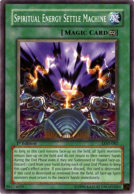 Spiritual Energy Settle Machine trading card from Legacy of Darkness Spiritual Energy Settle Machine - Legacy of Darkness YuGiOh trading card