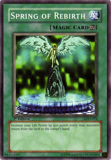 Spring of Rebirth - Legacy of Darkness YuGiOh trading card