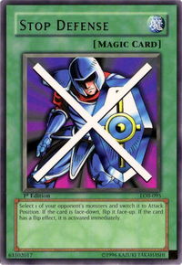 Stop Defense - The Legend of Blue Eyes White Dragon (LOB) #LOB-095 - Rare YuGiOh Trading Card