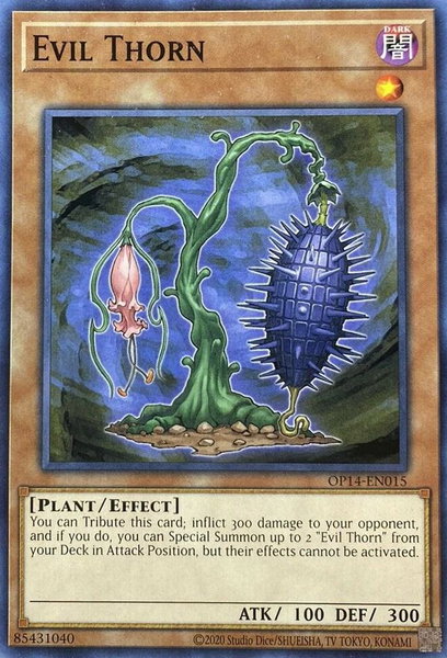 Evil Thorn trading card from OTS Tournament Pack 14 Evil Thorn - OTS Tournament Pack 14 YuGiOh trading card