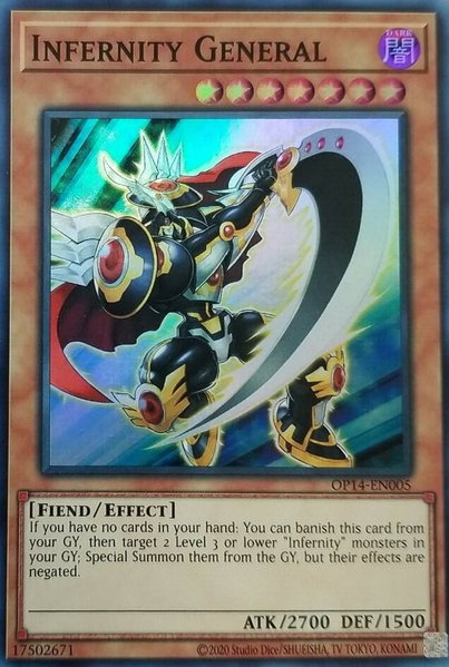 Infernity General trading card from OTS Tournament Pack 14 Infernity General - OTS Tournament Pack 14 YuGiOh trading card