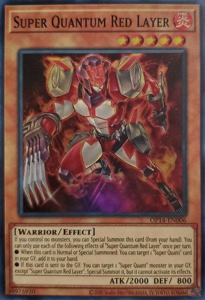 Super Quantum Red Layer trading card from OTS Tournament Pack 14 Super Quantum Red Layer - OTS Tournament Pack 14 YuGiOh trading card