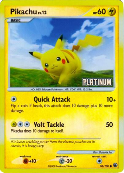 Pikachu - 70/100 [Platinum] - Burger King Promos Pokémon trading card