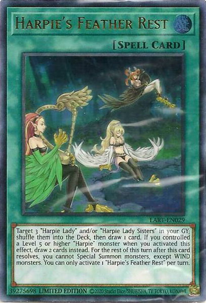 Harpie's Feather Rest trading card from The Lost Art Promotion Harpie's Feather Rest - The Lost Art Promotion YuGiOh trading card