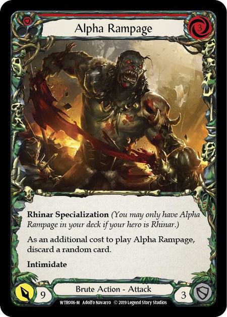 Alpha Rampage - Welcome to Rathe Flesh and Blood trading card