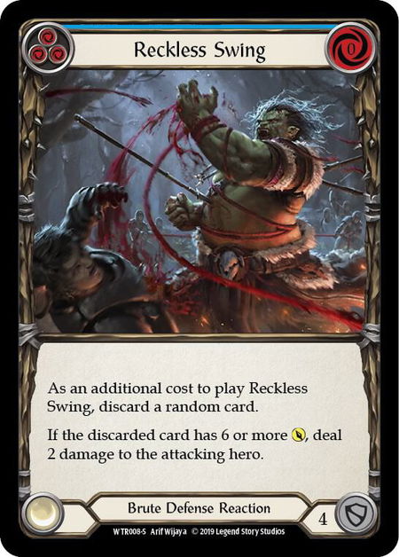 Reckless Swing - Welcome to Rathe Flesh and Blood trading card