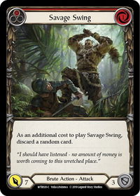 Savage Swing (Red) - Welcome to Rathe (WTR) #WTR020 - Common Flesh and Blood Trading Card