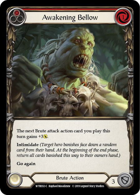 Awakening Bellow (Red) - Welcome to Rathe Flesh and Blood trading card