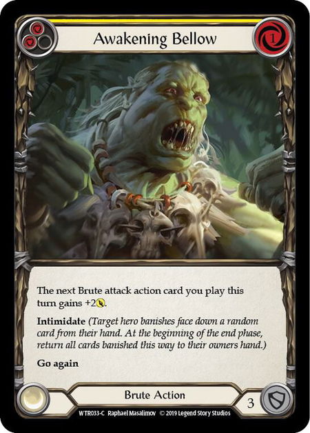 Awakening Bellow (Yellow) - Welcome to Rathe Flesh and Blood trading card