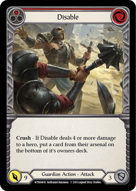 Disable (Red) - Welcome to Rathe Flesh and Blood trading card