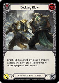 Buckling Blow (Red) - Welcome to Rathe (WTR) #WTR057 - Common Flesh and Blood Trading Card