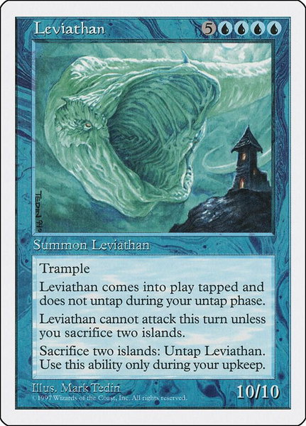 Leviathan trading card from Fifth Edition Leviathan - Fifth Edition Magic: The Gathering trading card