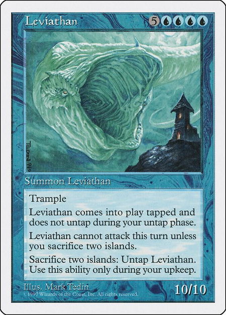 Leviathan trading card from Fifth Edition Leviathan - Fifth Edition Magic: The Gathering trading card