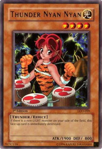 Thunder Nyan Nyan - Legacy of Darkness (LOD) #LOD-059 - Rare YuGiOh Trading Card