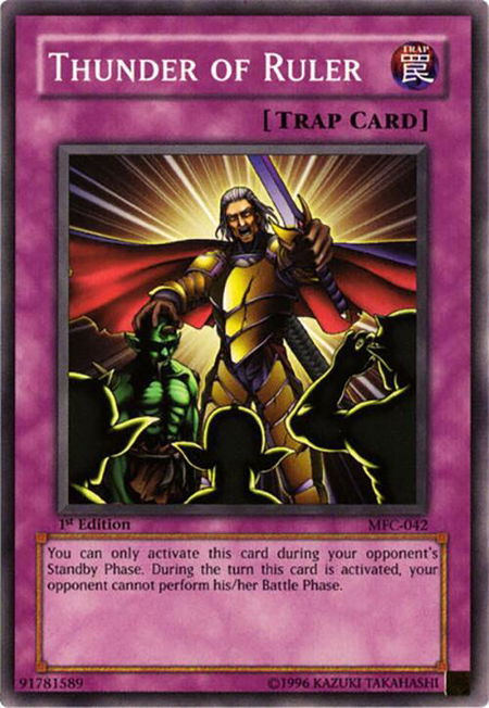 Thunder of Ruler - Magician's Force YuGiOh trading card