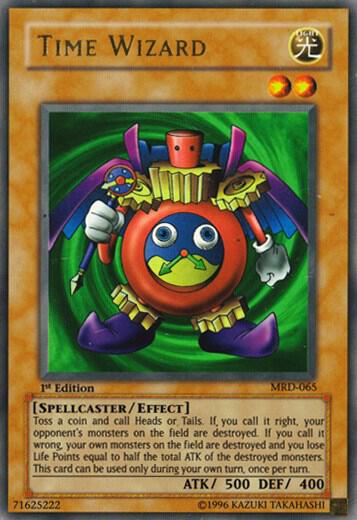 Time Wizard trading card from Metal Raiders Time Wizard - Metal Raiders YuGiOh trading card