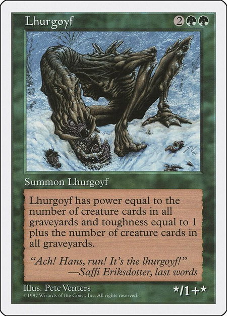 Lhurgoyf - Fifth Edition Magic: The Gathering trading card