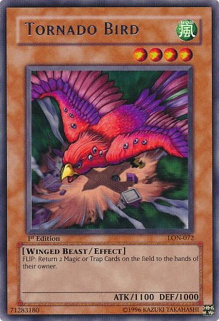 Tornado Bird trading card from Labyrinth of Nightmare Tornado Bird - Labyrinth of Nightmare YuGiOh trading card