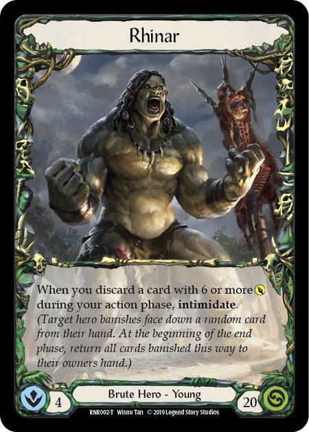 Rhinar trading card from Hero Deck: Rhinar Rhinar - Hero Deck: Rhinar Flesh and Blood trading card