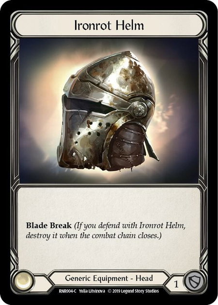 Ironrot Helm trading card from Hero Deck: Rhinar Ironrot Helm - Hero Deck: Rhinar Flesh and Blood trading card