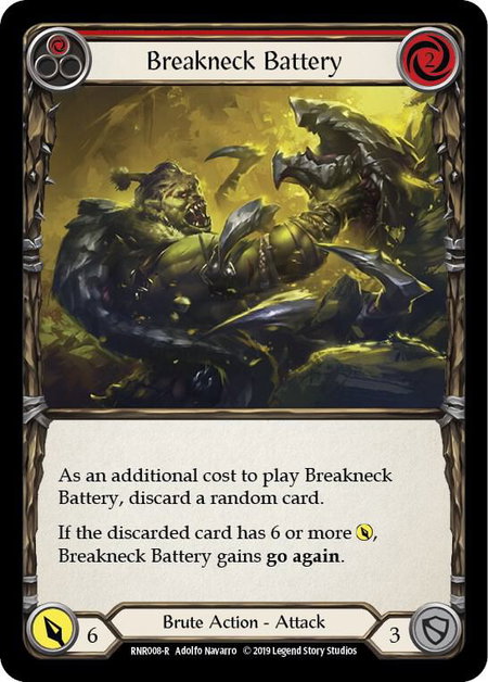 Breakneck Battery (Red) - Hero Deck: Rhinar Flesh and Blood trading card