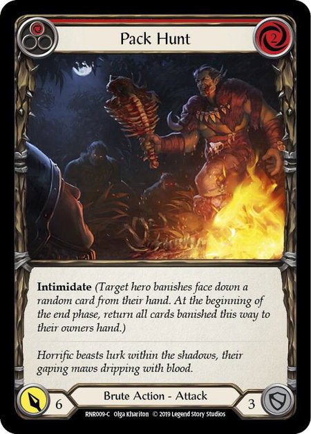 Pack Hunt (Red) trading card from Hero Deck: Rhinar Pack Hunt (Red) - Hero Deck: Rhinar Flesh and Blood trading card