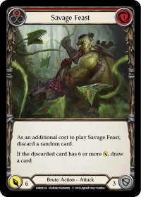 Savage Feast (Red) - Hero Deck: Rhinar (RNR) #RNR010 - Rare Flesh and Blood Trading Card
