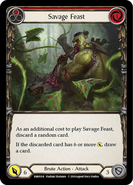 Savage Feast (Red) - Hero Deck: Rhinar Flesh and Blood trading card