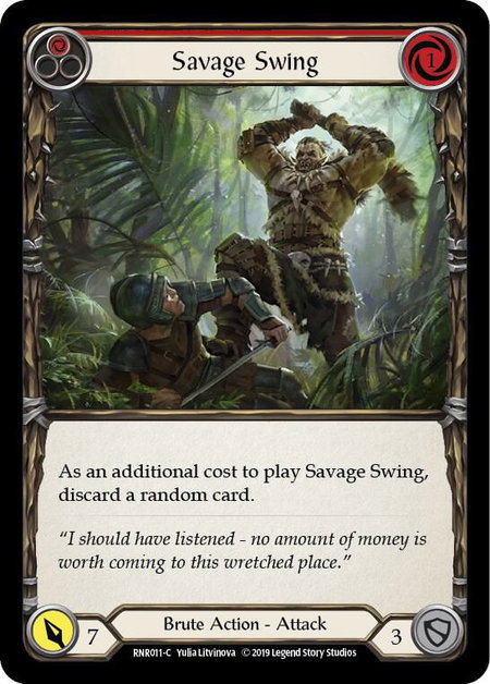 Savage Swing (Red) - Hero Deck: Rhinar Flesh and Blood trading card
