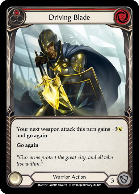 Driving Blade (Red) - Hero Deck: Dorinthea Flesh and Blood trading card