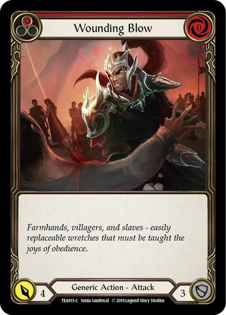 Wounding Blow (Red) - Hero Deck: Dorinthea Flesh and Blood trading card