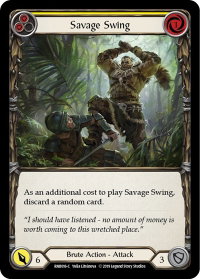 Savage Swing (Yellow) - Hero Deck: Rhinar (RNR) #RNR016 - Common Flesh and Blood Trading Card